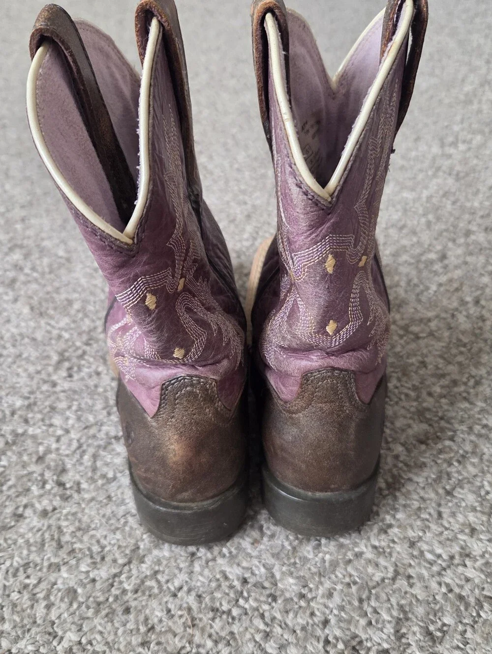 Ariat 'Tombstone' Boots Youth Kids Size 1 Square Toe Cowboy Western Plum Purple